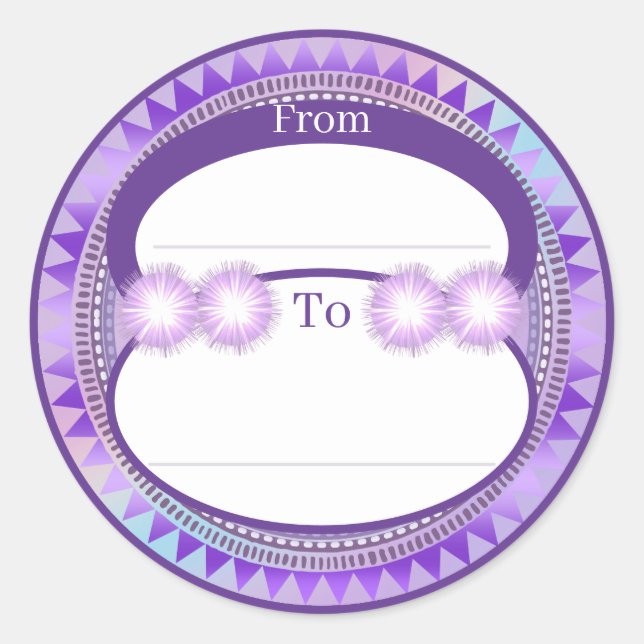 Redonda Pegatina redondo Purple Sun Fairy (Anverso)