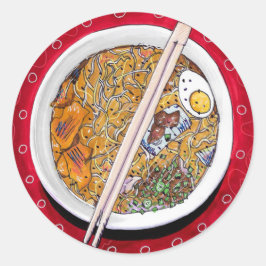 Redonda pegatina redondo "Ramen Bowl"
