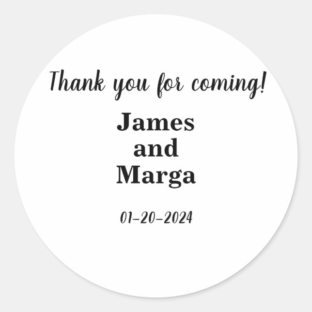 Redonda Pegatina redondo simple y clásico (Anverso)