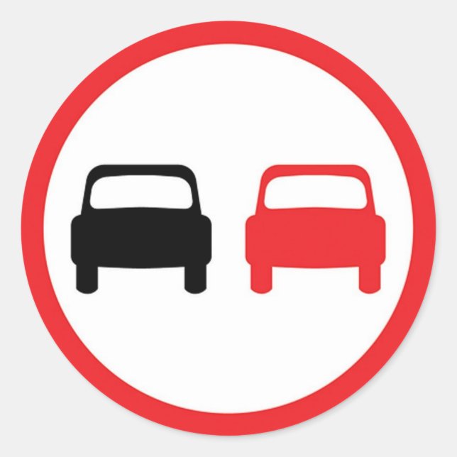 Redonda Pegatina redondo sin señal de tráfico superada. (Anverso)