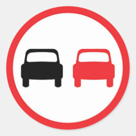 Redonda Pegatina redondo sin señal de tráfico superada.