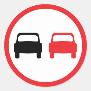 Redonda Pegatina redondo sin señal de tráfico superada.