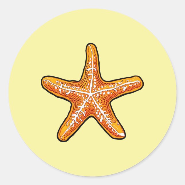 Redonda Pegatina redondo Starfish Classic (Anverso)
