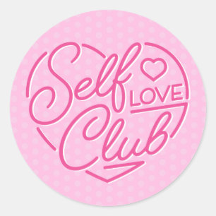 Redonda Pegatina redondo tipo Cute Self Love Club Heart Cl
