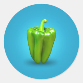 Redonda Pegatina redondo verde de pimienta clásica