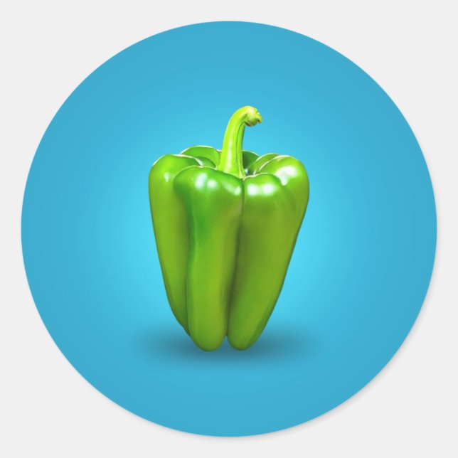 Redonda Pegatina redondo verde de pimienta clásica (Anverso)