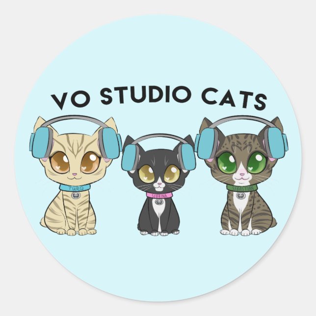 Redonda Pegatina redondo VO Studio Cats Classic (Anverso)