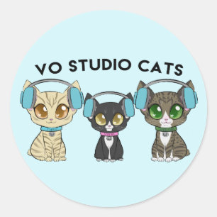 Redonda Pegatina redondo VO Studio Cats Classic