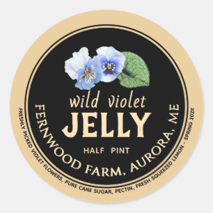 Redonda Pegatina redondo Wild Violet Jelly Classic
