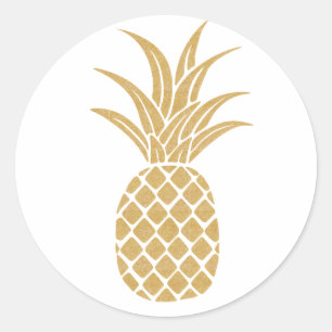 Redonda Pegatina Regal Gold Pineapple