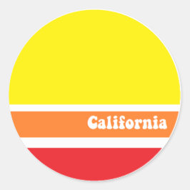 Redonda Pegatina retro de California
