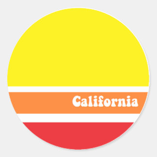 Redonda Pegatina retro de California