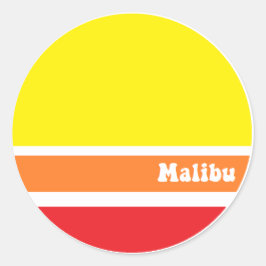 Redonda Pegatina Retro Malibu