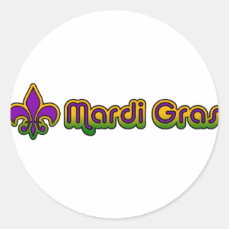 Redonda Pegatina Retro Mardi Gras Seventies