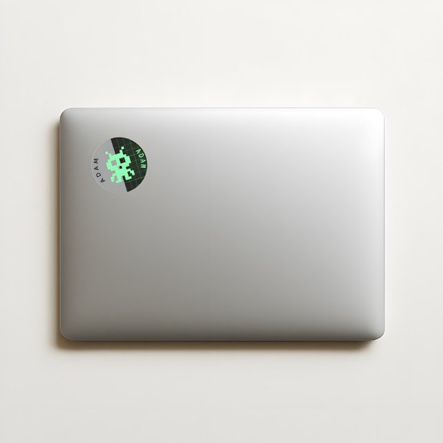 Redonda Pegatina retro para extranjeros - Nombre personali (Subido por el creador)