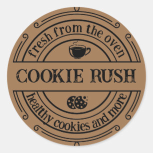 Redonda Pegatina Retro Retro Baked Goods Craft Round