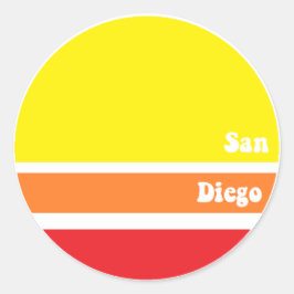 Redonda Pegatina Retro San Diego