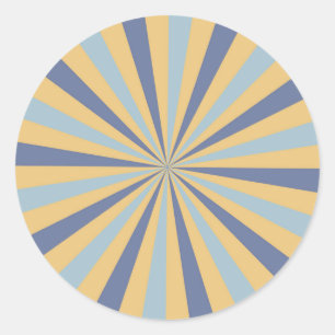 Redonda Pegatina Retro Sunburst