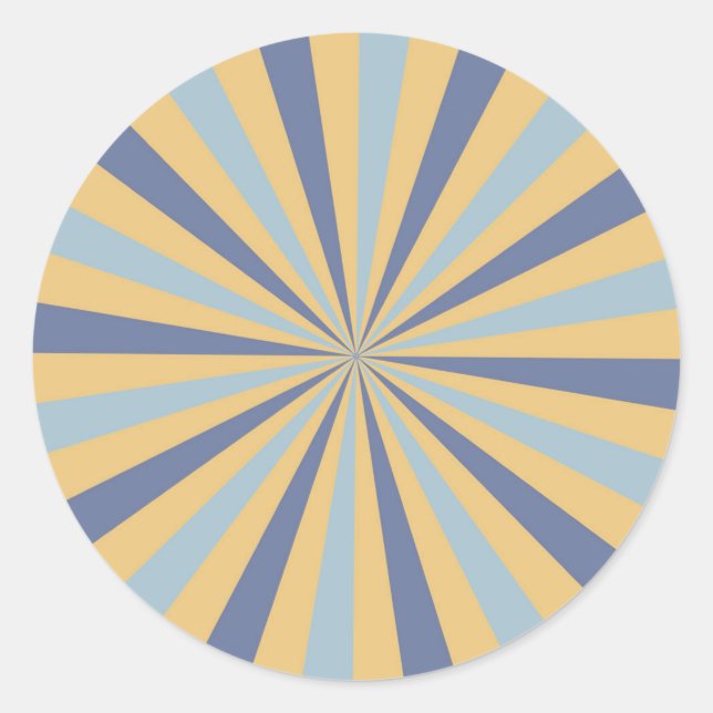 Redonda Pegatina Retro Sunburst (Anverso)