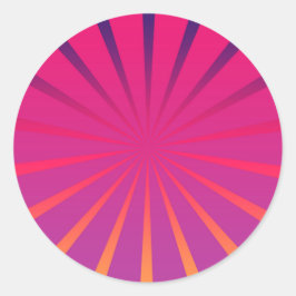 Redonda Pegatina Retro Sunburst - Diseño Groovy y Funky