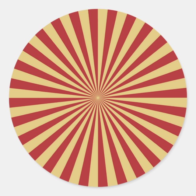Redonda Pegatina Retro Sunburst: Diseño Vintage de Mediano (Anverso)