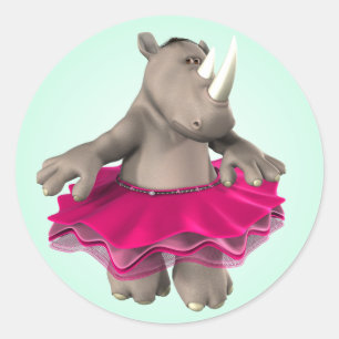 Redonda Pegatina Rhino Green