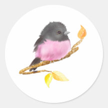Pegatina Robin Bird Rosa