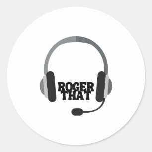 Redonda pegatina "Roger that"