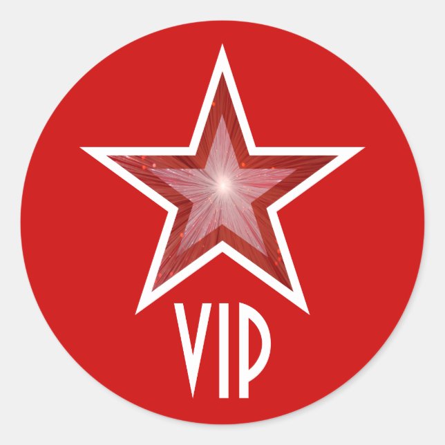 Redonda Pegatina rojizo de la Estrella Roja VIP (Anverso)