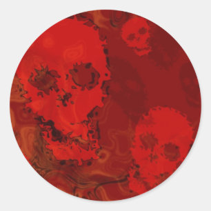 Redonda Pegatina rojo de los espectros de cráneo