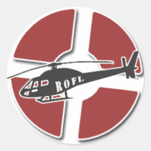 Redonda Pegatina rojo del helicóptero de RoFL