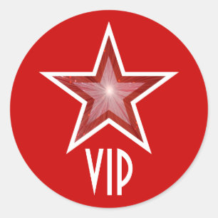 Redonda pegatina rojo rojo VIP de Estrella roja