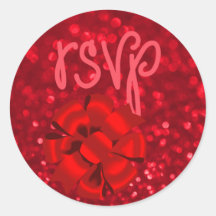 Pegatina rojo RSVP