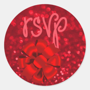 Redonda Pegatina rojo RSVP