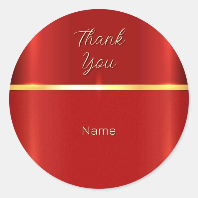 Redonda Pegatina rojo simple (Anverso)