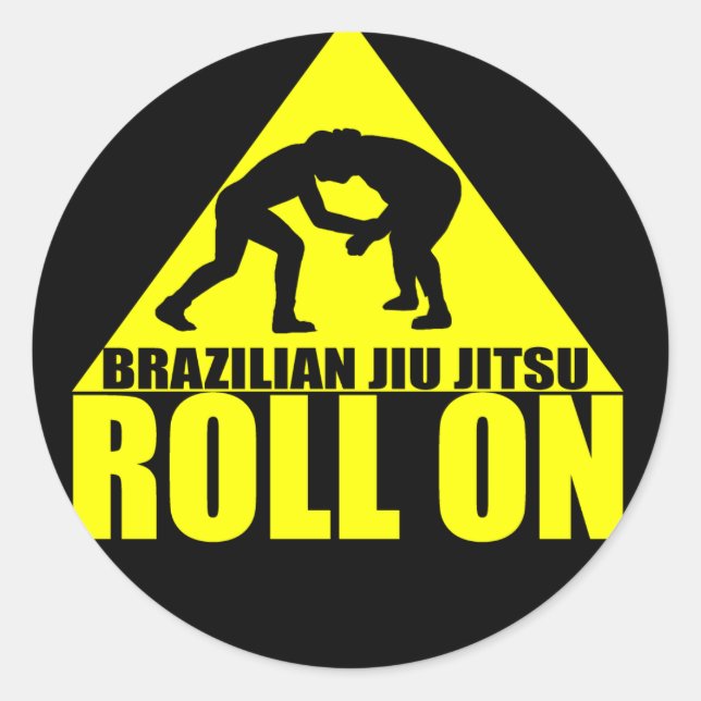 Redonda Pegatina "Roll On" de Jiu JItsu (Anverso)