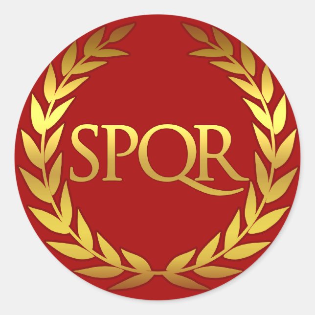 Redonda PEGATINA romano SPQR (Anverso)