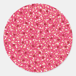Redonda Pegatina rosa caliente de purpurina navideña