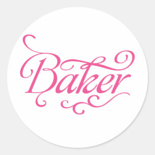 Redonda Pegatina rosa de Baker