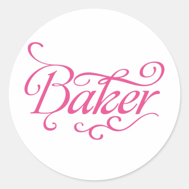 Redonda Pegatina rosa de Baker (Anverso)