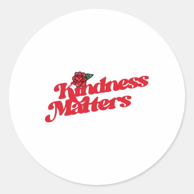 Redonda Pegatina Rosa De Kindness (Anverso)