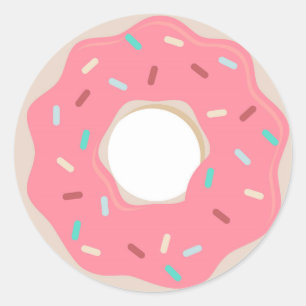 Redonda Pegatina Rosa Donut