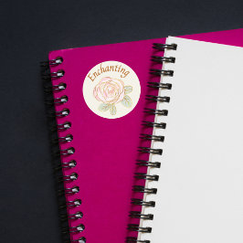 Redonda Pegatina Rosa encantadora