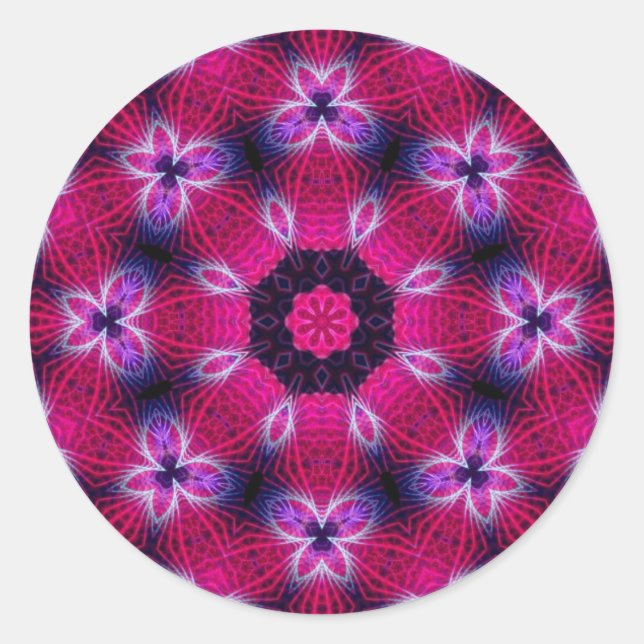 Redonda Pegatina rosa intrincado (Anverso)