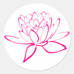 Redonda Pegatina Rosa Lotus
