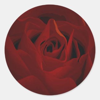 Redonda Pegatina Rosa Roja Profunda
