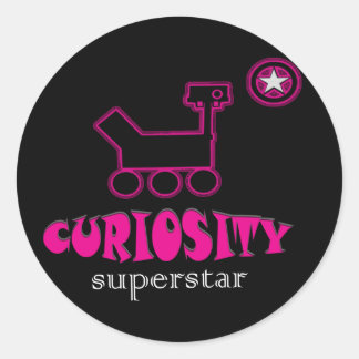 Redonda Pegatina rosa super estrella de la curiosidad