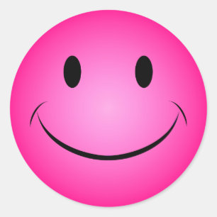 Redonda Pegatina rosado de la cara