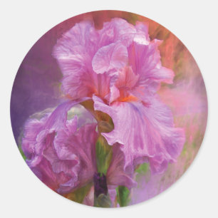 Redonda Pegatina rosado del arte de la diosa