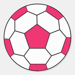 Redonda Pegatina rosado del balón de fútbol